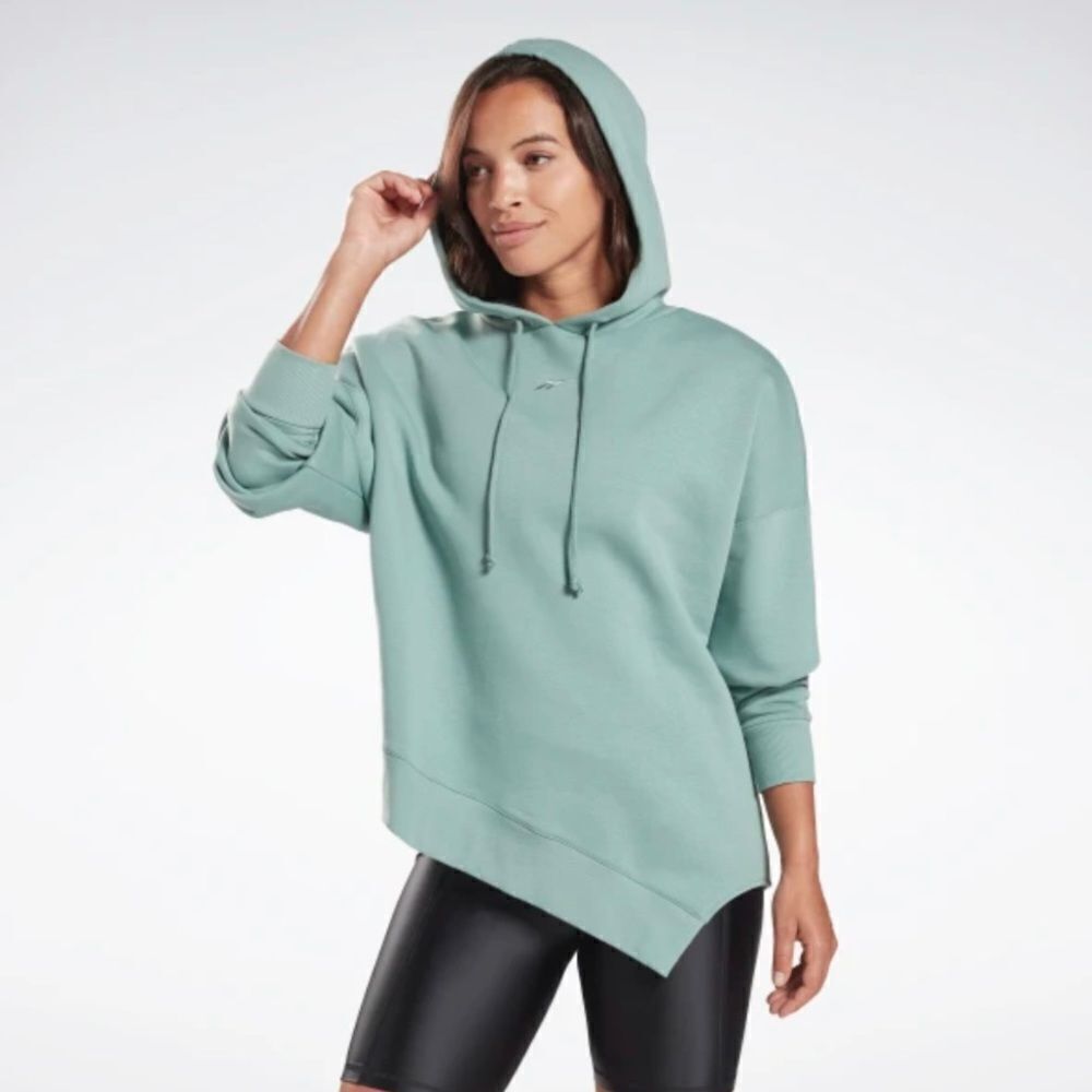 Reebok Green Asummetric Hem Comfy Hoodie Size 1X